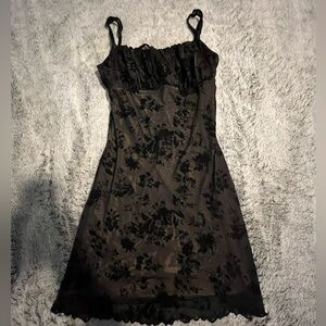 Black floral y2k mini dress